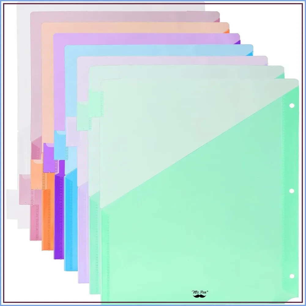 8-Tab Binder Dividers with Pockets, Both Sides, 3 Ring, 1 Set
8-Tab Binder Dividers with Pockets, Both Sides, 3 Ring, 1 Set