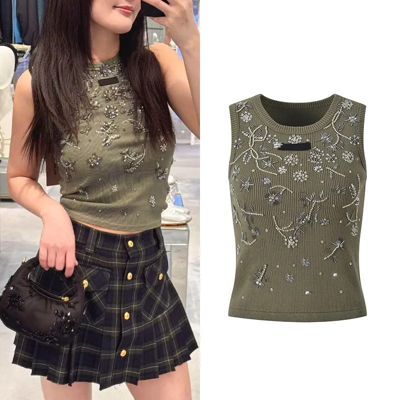 Faionable Crystal Chain Knitted Vest Summer 2025 Heavy Embelliment Slimming Versatile Workwear Sle Wool Blend Material
Faionable Crystal Chain Knitted Vest Summer 2025 Heavy Embelliment Slimming Versatile Workwear Sle Wool Blend Material