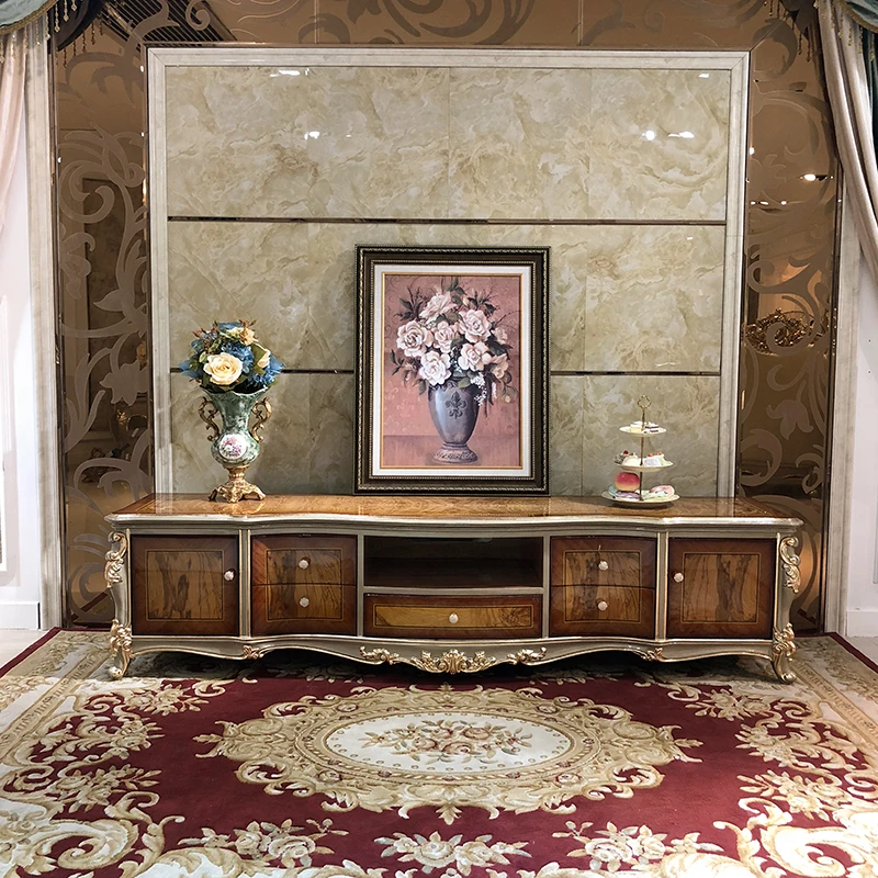 European style solid wood TV cabinet tea table furniture set combination living room TV background cabinet small house floor cab
European style solid wood TV cabinet tea table furniture set combination living room TV background cabinet small house floor cab