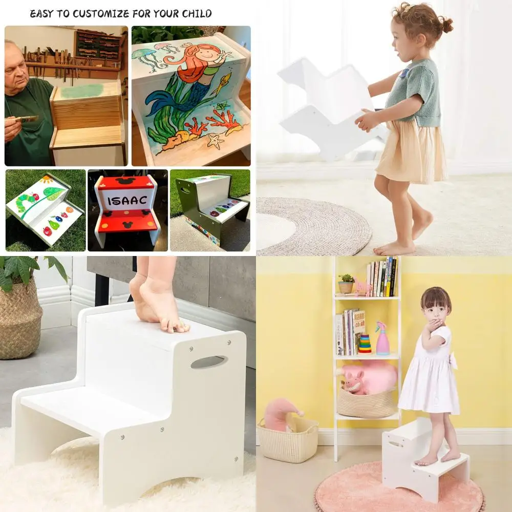 Деревянный табурет двойного высоты для малышей с нескользящими подушечками и ручками для кухни, ванной комнаты и приучения к горшку (белый)
Деревянный табурет двойного высоты для малышей с нескользящими подушечками и ручками для кухни, ванной комнаты и приучения к горшку (белый)