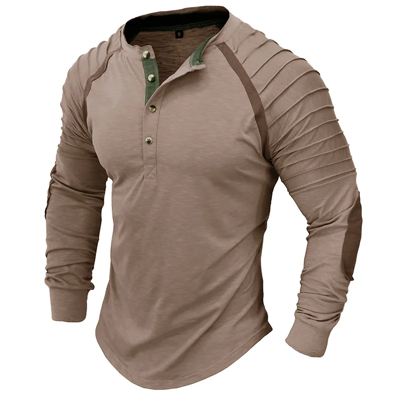 Men Autumn Tees Tops Henry Collar T Shirts Long Sleeve Solid Color Slim Fit Daily Wear Vintage Pullover Men T-shirt Male Clothes
Men Autumn Tees Tops Henry Collar T Shirts Long Sleeve Solid Color Slim Fit Daily Wear Vintage Pullover Men T-shirt Male Clothes