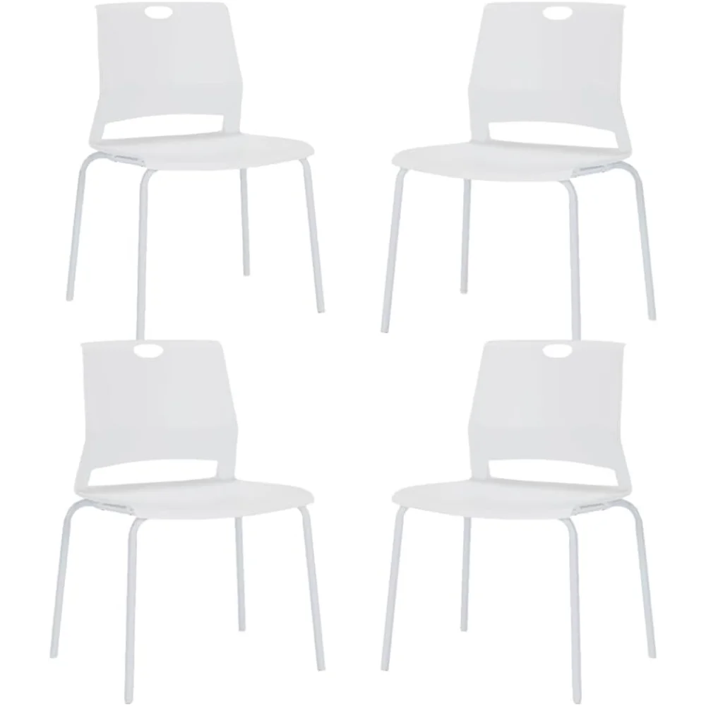 White Stackable Chairs Set of 4, Modern Office Guest Chair Wide Seat, Stackable Dining Chairs, Plastic Chair for Conference Room
White Stackable Chairs Set of 4, Modern Office Guest Chair Wide Seat, Stackable Dining Chairs, Plastic Chair for Conference Room