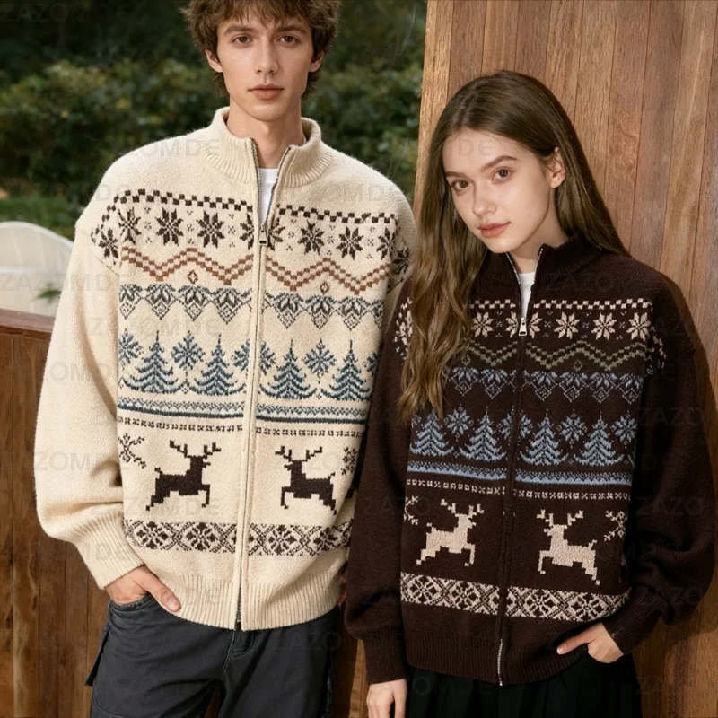 ZAZOMDE Mens Fair Isle Open Front Knit Cardigan Lightweight Long Sleeve Sweater Snowflake Reindeer Patterns Casual Daily Wear
ZAZOMDE Mens Fair Isle Open Front Knit Cardigan Lightweight Long Sleeve Sweater Snowflake Reindeer Patterns Casual Daily Wear