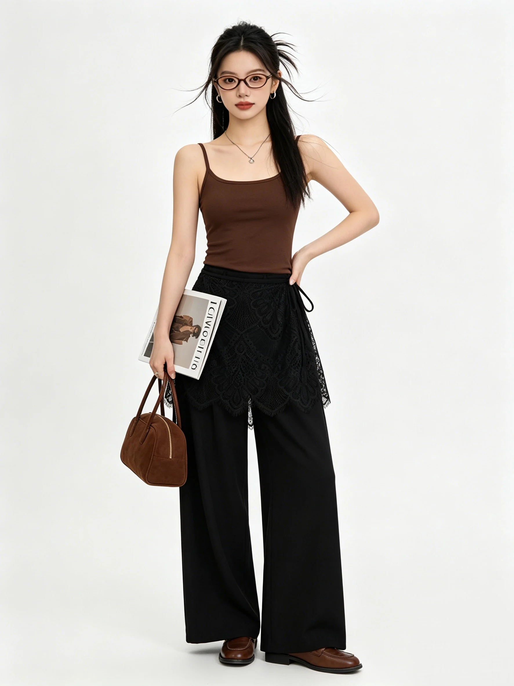 Retro High Waist Lace Wide Leg Pants Casual Drapey Layered Wear Lazy Style Loose Slimming Long Trousers Simple Summer
Retro High Waist Lace Wide Leg Pants Casual Drapey Layered Wear Lazy Style Loose Slimming Long Trousers Simple Summer