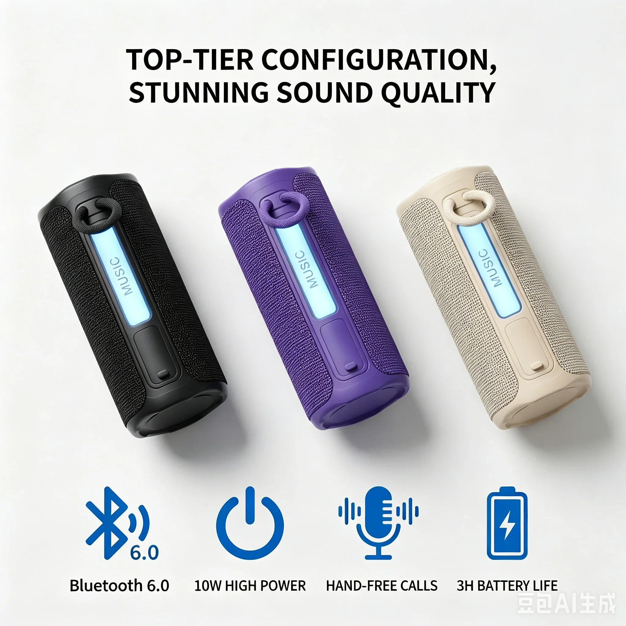 TG488 Wireless Bluetooth Speaker with Colorful LED Light, 10W Output, 3D Stereo Sound,Portable Fabric Speaker for Outdoor,Part
TG488 Wireless Bluetooth Speaker with Colorful LED Light, 10W Output, 3D Stereo Sound,Portable Fabric Speaker for Outdoor,Part