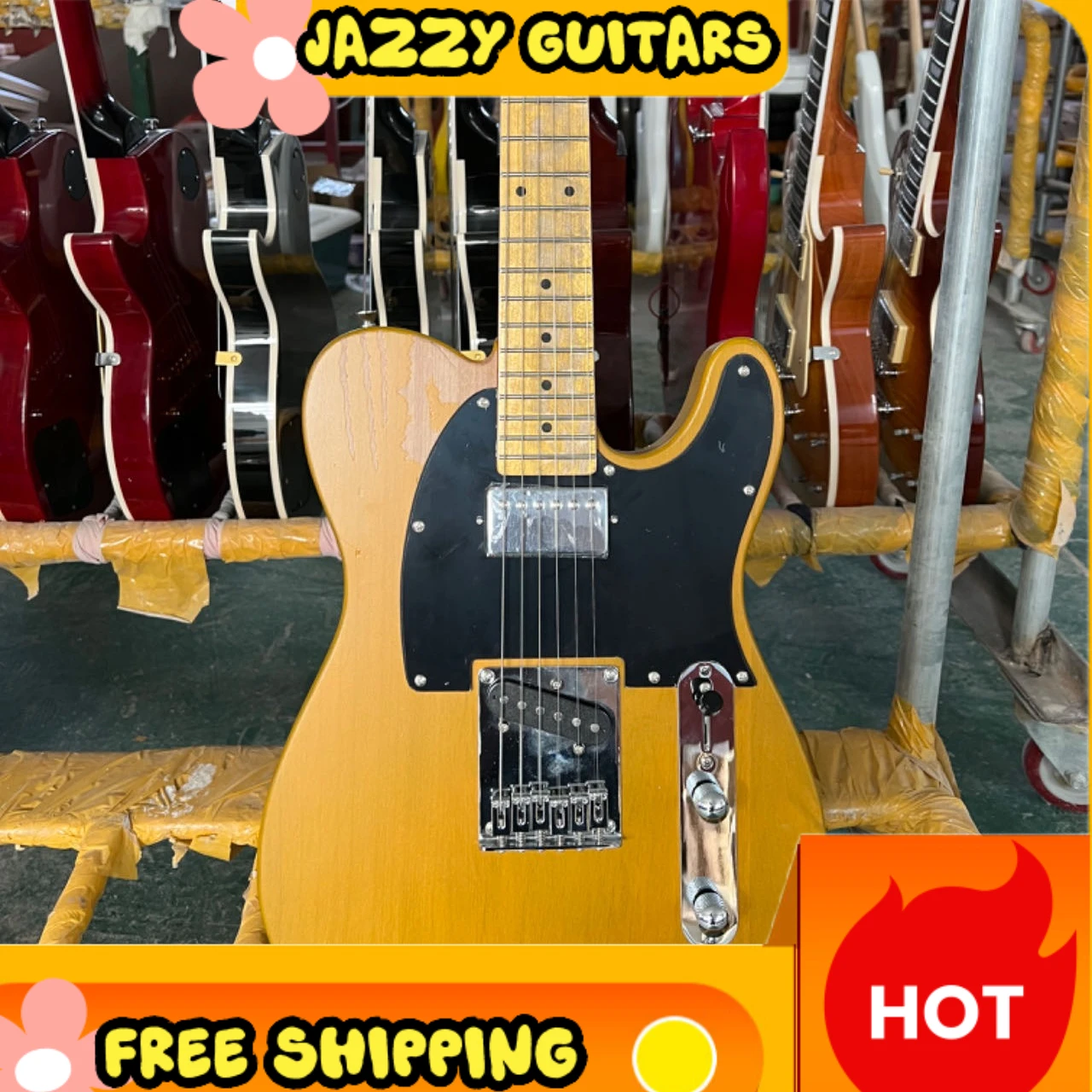 Butterscotch Tel Style Electric Guitar TH Pickups Fixed Bridge Mahogany Body Maple Neck Blues Rock Free Shipping
Butterscotch Tel Style Electric Guitar TH Pickups Fixed Bridge Mahogany Body Maple Neck Blues Rock Free Shipping