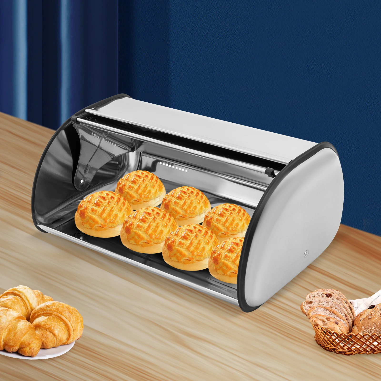 Stainless Steel Bread Box Kitchen Counter Bread Bin Storage Holder Container Large Capacity Bread Keeper Silver
Stainless Steel Bread Box Kitchen Counter Bread Bin Storage Holder Container Large Capacity Bread Keeper Silver