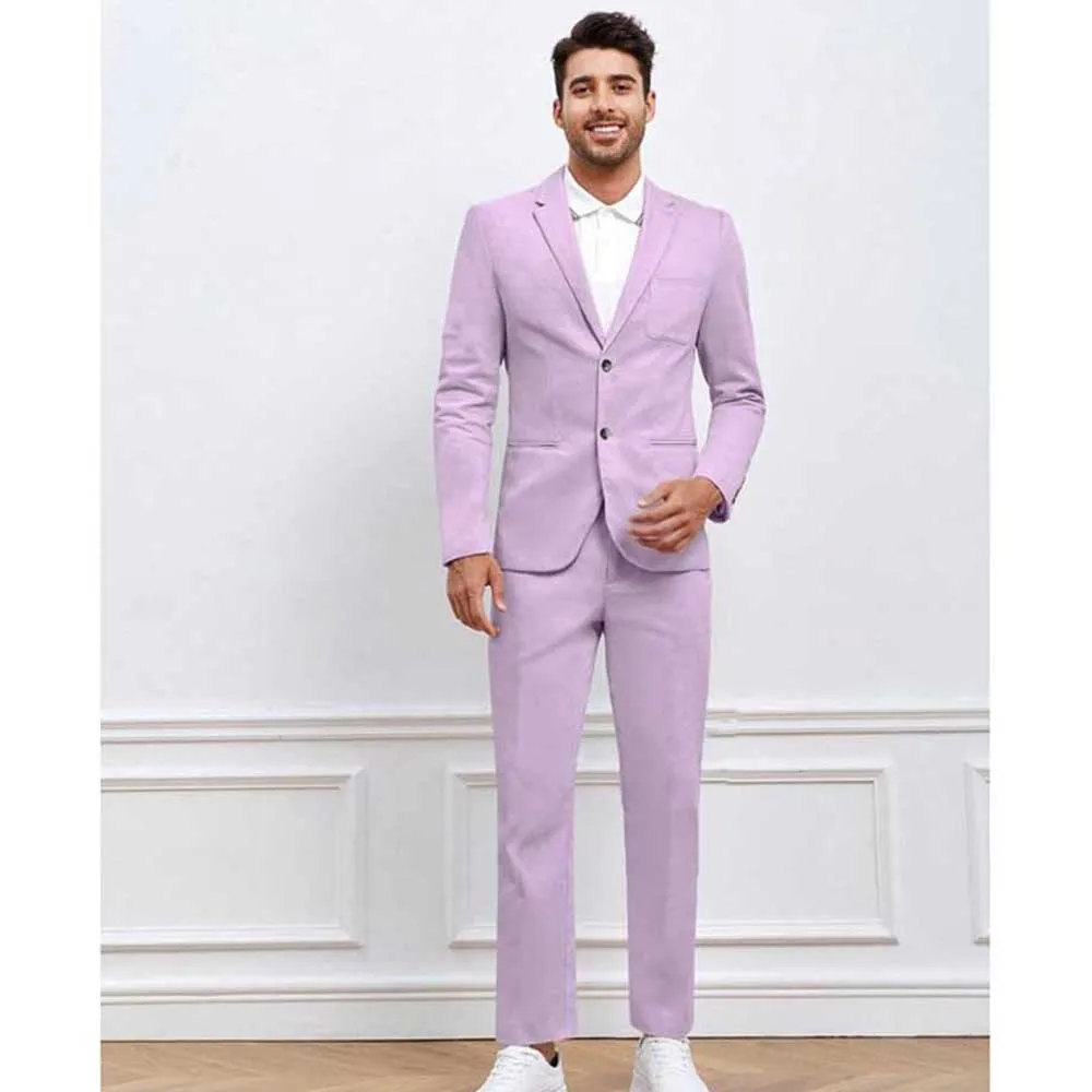 Handsome Light Purple Suits for Men Single Breasted 2 Piece Jacket Pants Male Clothing Wedding Party Business Smart Blazer Sets
Handsome Light Purple Suits for Men Single Breasted 2 Piece Jacket Pants Male Clothing Wedding Party Business Smart Blazer Sets