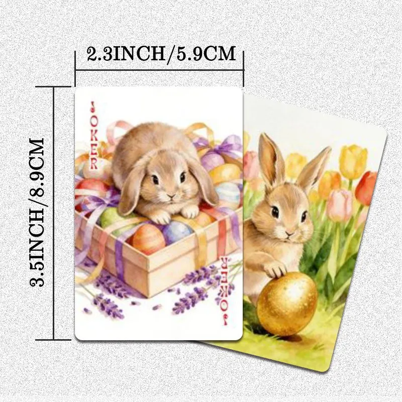 54pcs Standard Playing Cards for Adult, Deck of Playing Card for Canasta, Family Game Night, Party Games with Bunny & Golden Egg
54pcs Standard Playing Cards for Adult, Deck of Playing Card for Canasta, Family Game Night, Party Games with Bunny & Golden Egg