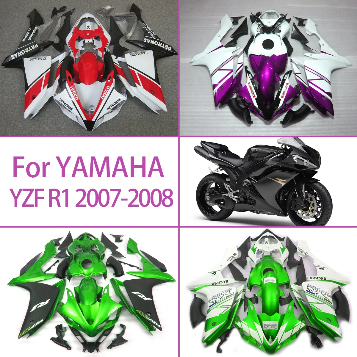Plastic Fairing Kit 2007 2008 YZF R1 Full Motorcycle Fairings Red Green ABS Plastic For 07 08 Yamaha YZF R1
Plastic Fairing Kit 2007 2008 YZF R1 Full Motorcycle Fairings Red Green ABS Plastic For 07 08 Yamaha YZF R1