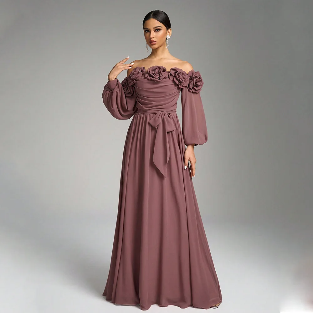 Индивидуальные вечерние платья высокого качества из шифона для длиной до пола, платье для выпускного вечера с открытыми плечами и цветами, бантом, трапециевидные платья De Soirée
Индивидуальные вечерние платья высокого качества из шифона для длиной до пола, платье для выпускного вечера с открытыми плечами и цветами, бантом, трапециевидные платья De Soirée