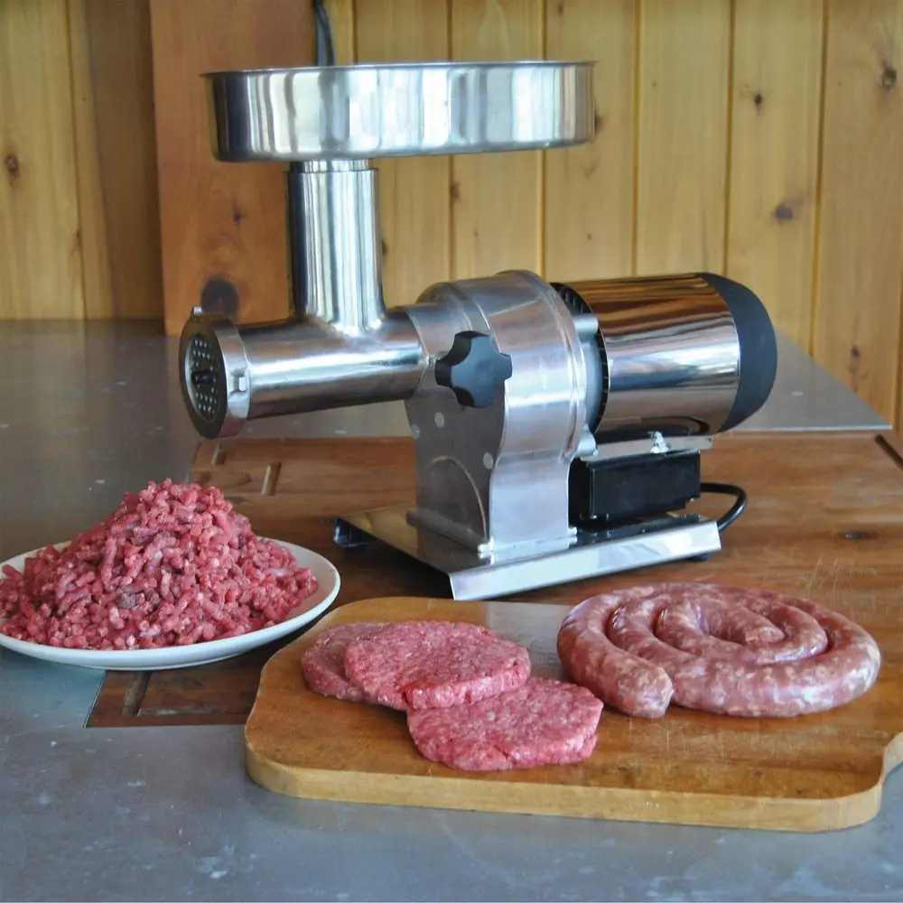 Butcher Series Electric Meat Grinder amp Sausage Stuffer, Commercial Grade, 0.75 HP and 560 Watts, 9 lbs per minute, Stainless
Butcher Series Electric Meat Grinder amp Sausage Stuffer, Commercial Grade, 0.75 HP and 560 Watts, 9 lbs per minute, Stainless