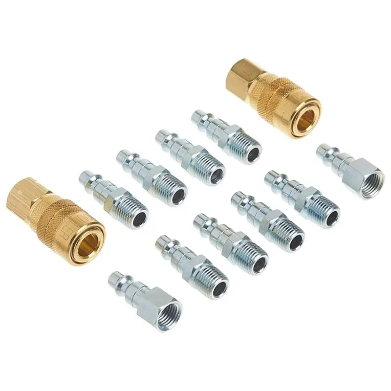 TFTP-(S-210) 12-Piece M-Style Air Coupler And Plug Kit 1/4" NPT Fitting Max 300 PSI 40 SCFM
TFTP-(S-210) 12-Piece M-Style Air Coupler And Plug Kit 1/4" NPT Fitting Max 300 PSI 40 SCFM
