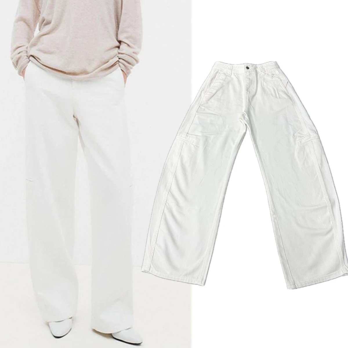 Maxdutti Nordic Minimalist Mom Jeans White Jeans For Women High Waist Straight Leg Wide Leg Denim Pants Curved Knife Pants Women
Maxdutti Nordic Minimalist Mom Jeans White Jeans For Women High Waist Straight Leg Wide Leg Denim Pants Curved Knife Pants Women