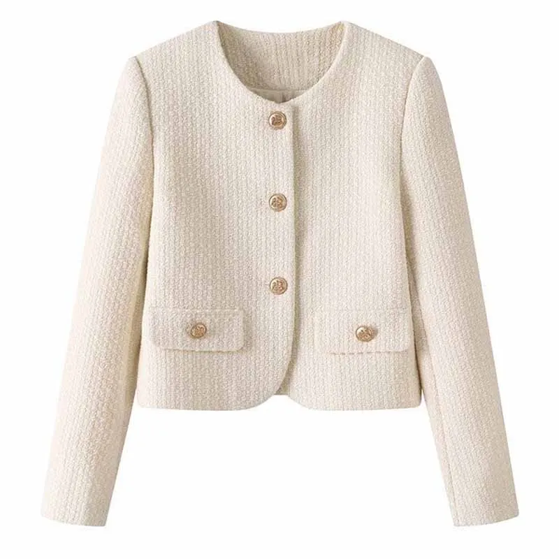 Female New Long Sleeves Tops Coat Spring Autumn Ladies Round Neck Solid Color Jacket Retro Women Fashion Leisure Short Outwear
Female New Long Sleeves Tops Coat Spring Autumn Ladies Round Neck Solid Color Jacket Retro Women Fashion Leisure Short Outwear