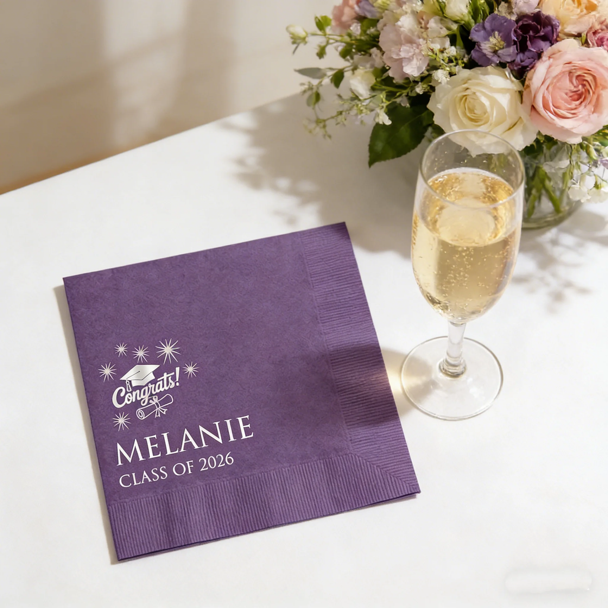 50pcs Custom Graduation Ceremony Napkins, Personalized Printed Guest Towels for Grad Party, All Sizes for Events
50pcs Custom Graduation Ceremony Napkins, Personalized Printed Guest Towels for Grad Party, All Sizes for Events