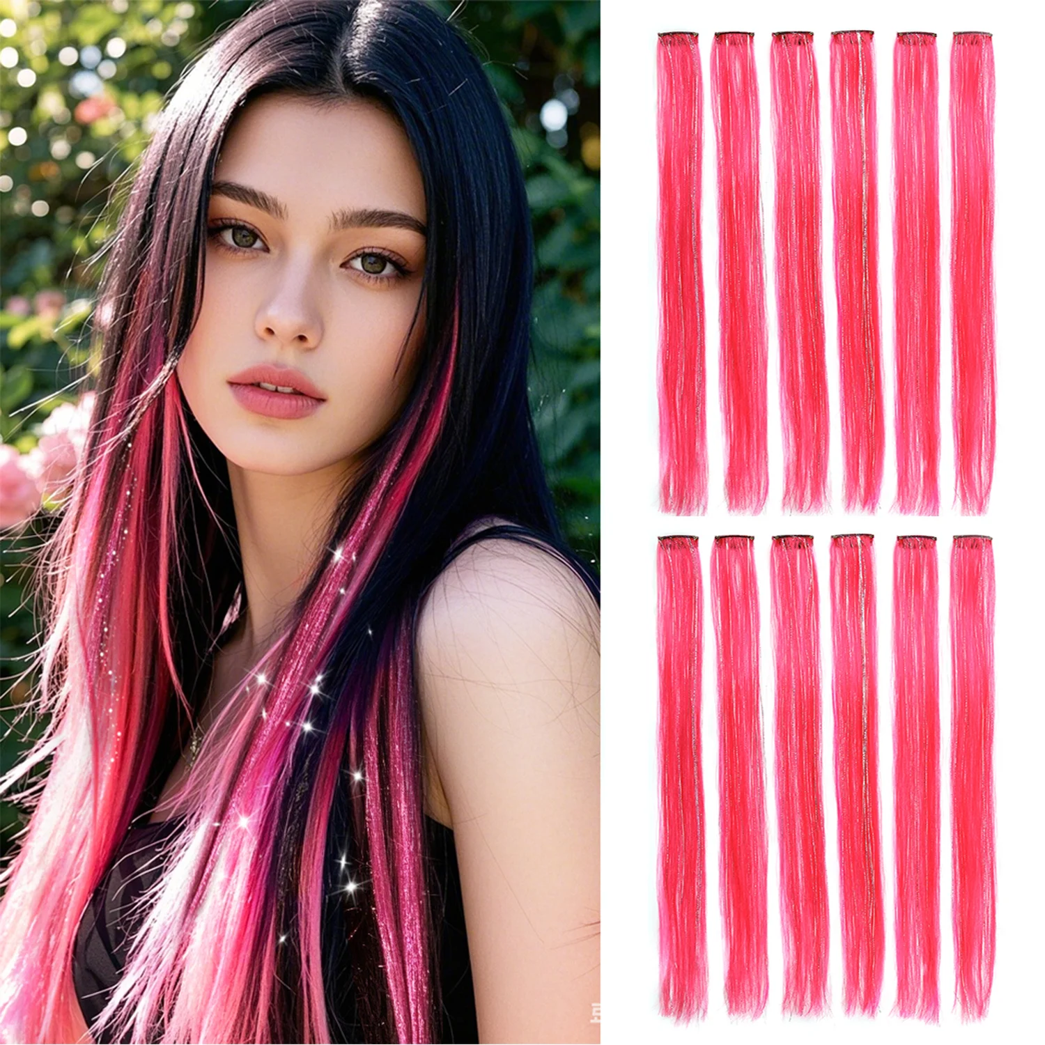 12 шт. накладных прядей для волос ярко-розового цвета для женщин и девушек - красочные накладные пряди, легко наносятся, для мгновенной смены прически
12 шт. накладных прядей для волос ярко-розового цвета для женщин и девушек - красочные накладные пряди, легко наносятся, для мгновенной смены прически