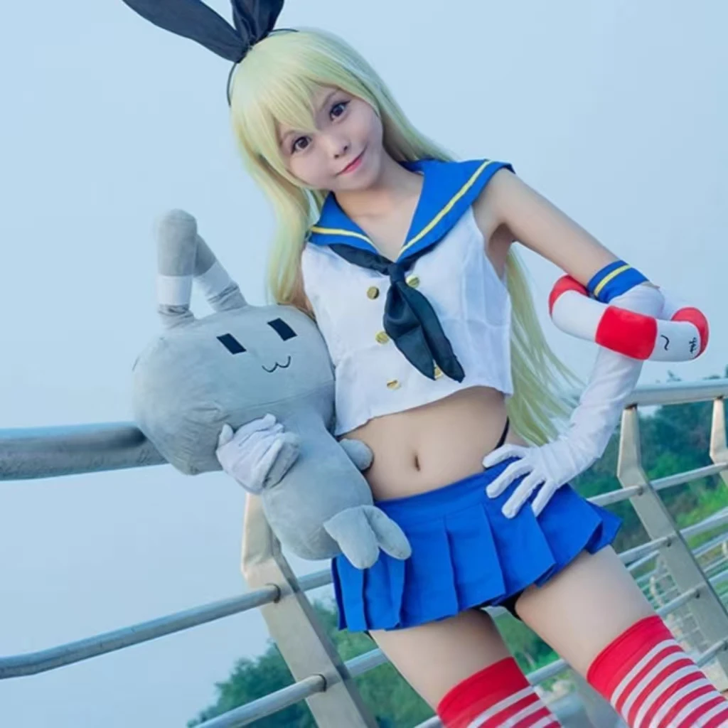 Kantai Collection Shimakaze Cosplay Costume Full Set Sailor Uniform With Bunny Ears Armband Gloves Socks For Halloween Outfit
Kantai Collection Shimakaze Cosplay Costume Full Set Sailor Uniform With Bunny Ears Armband Gloves Socks For Halloween Outfit