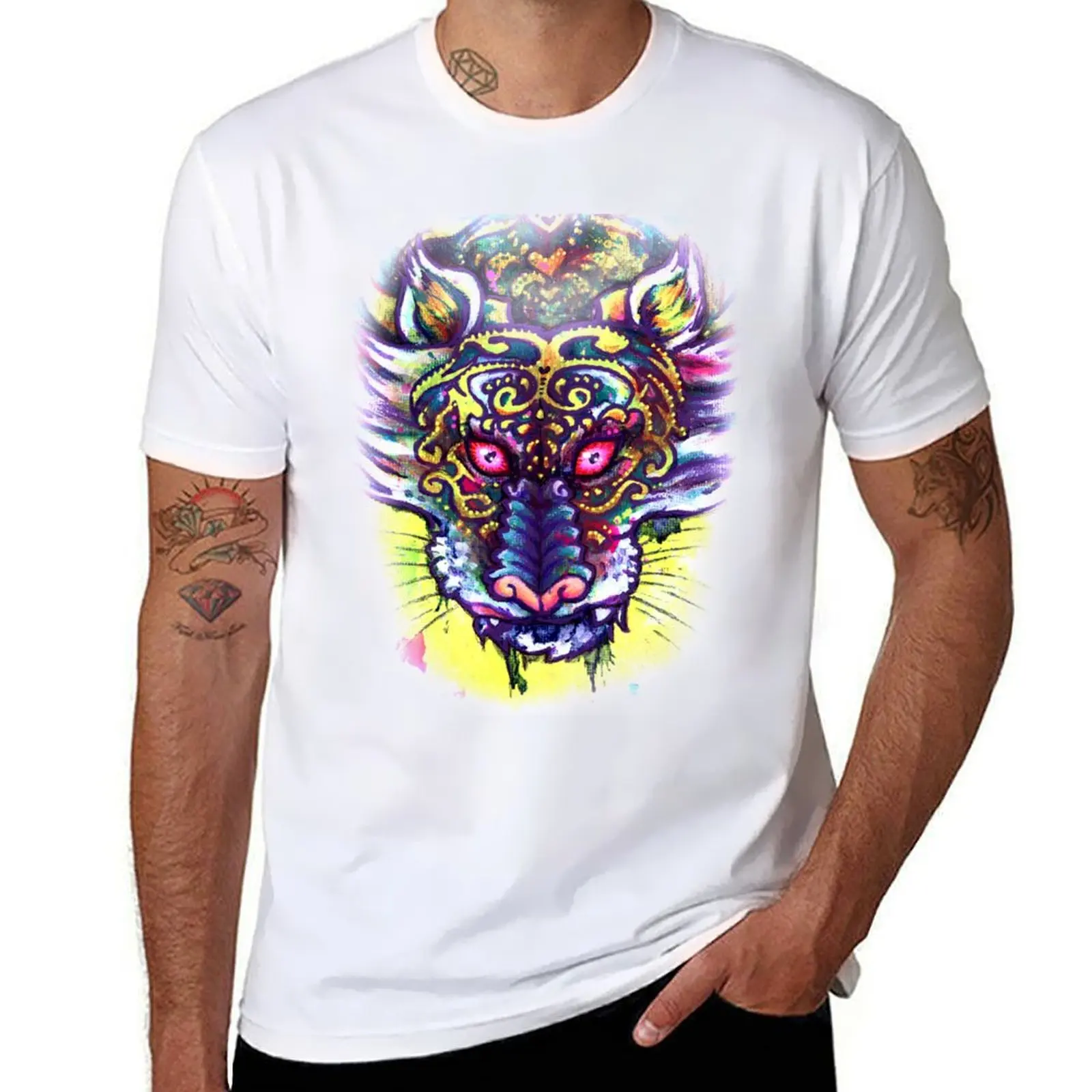 Grim Determination - Patterned Tiger Teal Yellow T-Shirt graphic t shirts for man cotton tshirt 100% T-Shirt
Grim Determination - Patterned Tiger Teal Yellow T-Shirt graphic t shirts for man cotton tshirt 100% T-Shirt
