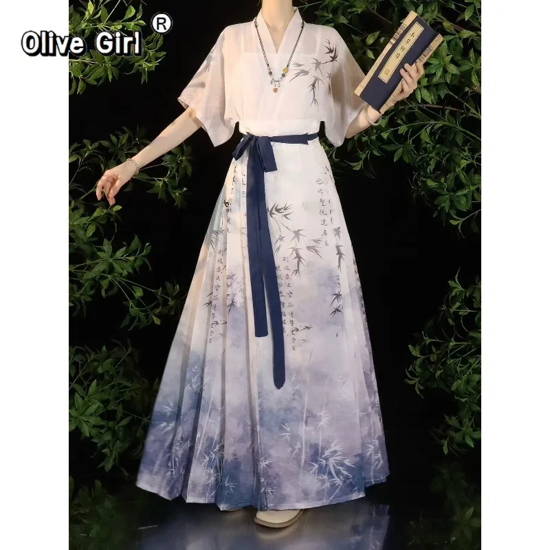 Olivegirl Hanfu Women's Ming Dynasty Style Printed Chinese Traditional Hanfu Horse-Face Skirt Summer Clothing Elegant High-End
Olivegirl Hanfu Women's Ming Dynasty Style Printed Chinese Traditional Hanfu Horse-Face Skirt Summer Clothing Elegant High-End