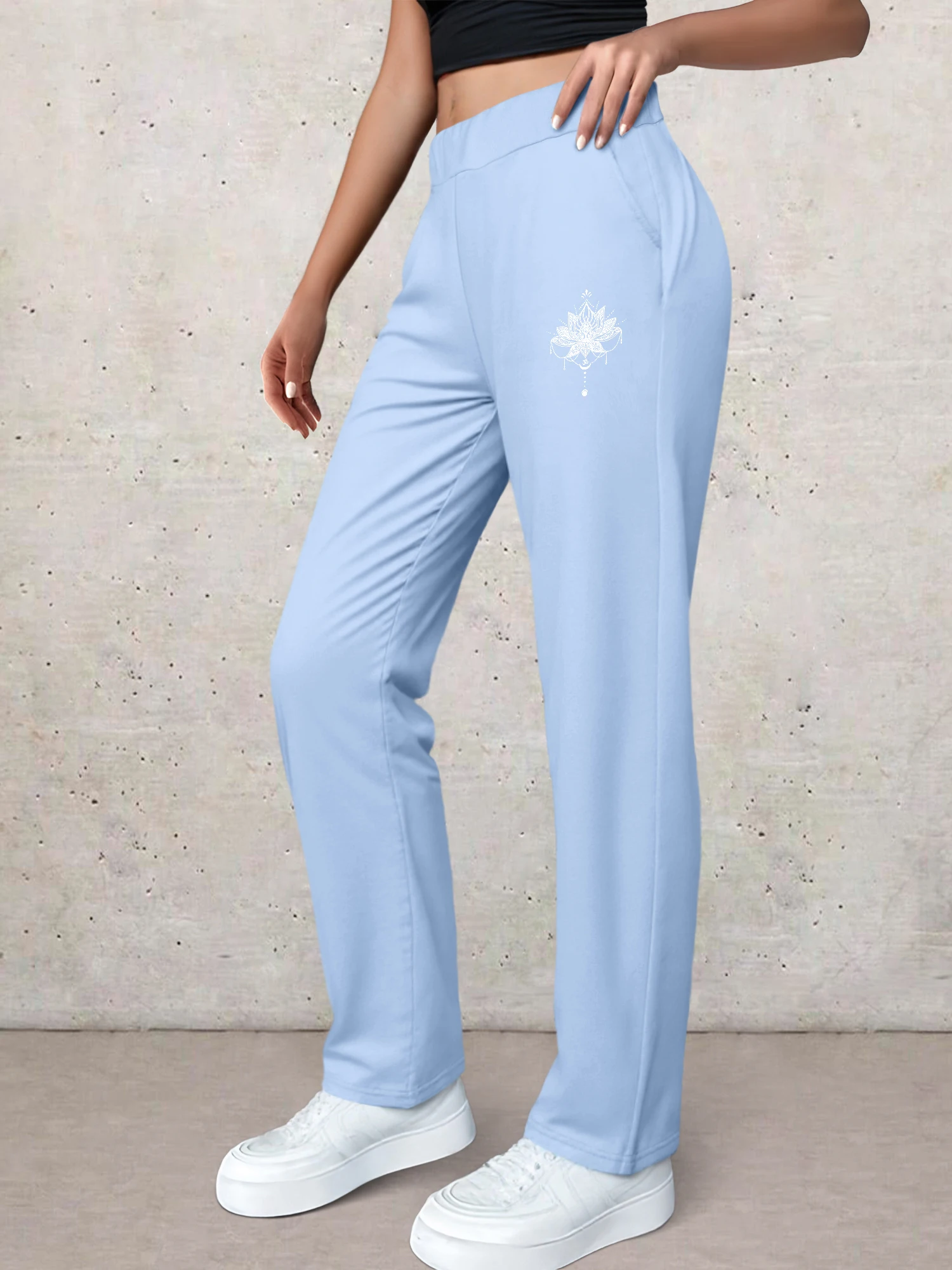 Mandala Lotus Print Straight Leg Pants, High Waist Trousers, Bohemian Casual Style for Daily Wear
Mandala Lotus Print Straight Leg Pants, High Waist Trousers, Bohemian Casual Style for Daily Wear