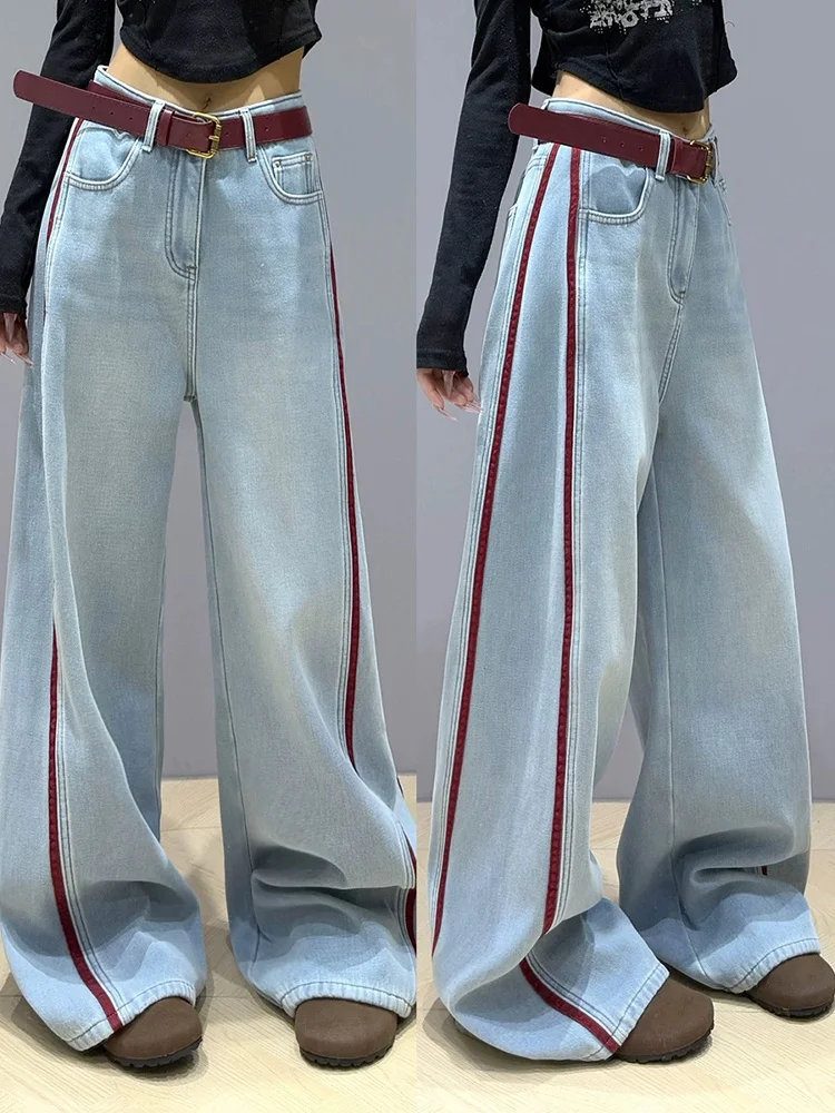 Широкие джинсовые джинсы с высокой талией, женские свободные утягивающие прямые джинсы в американском стиле ретро, цветная блузка, осенний сезон, женские джинсы
Широкие джинсовые джинсы с высокой талией, женские свободные утягивающие прямые джинсы в американском стиле ретро, цветная блузка, осенний сезон, женские джинсы