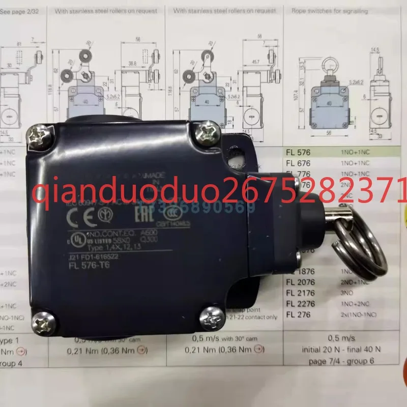 FL576-T6 special pull wire switch for low temperature resistant cold storage door is brand new and genuine.
FL576-T6 special pull wire switch for low temperature resistant cold storage door is brand new and genuine.