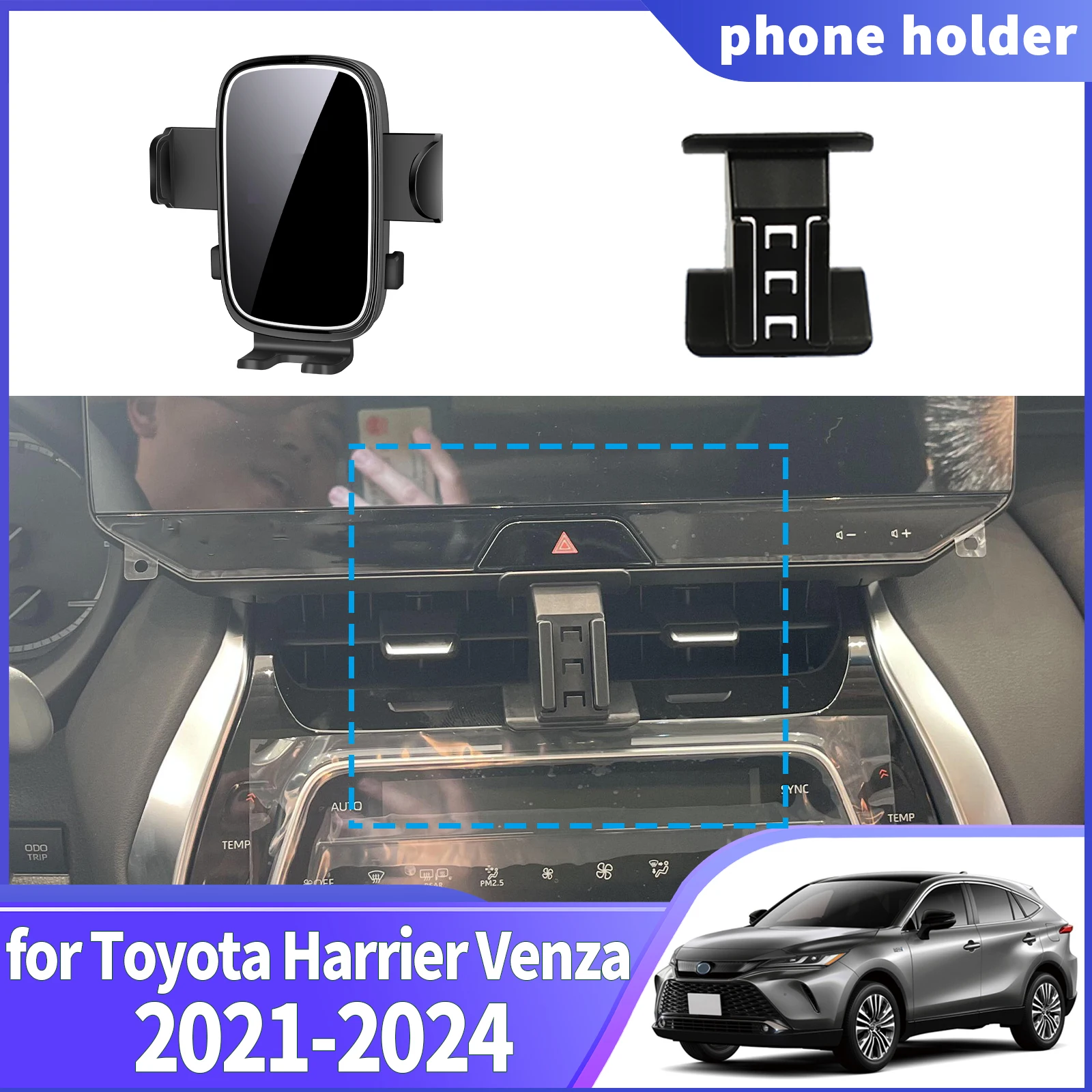 fit for Toyota Harrier Venza 2021 2022 2023 2024 XU80 Navigation Phone Holder Mount Customized Car accessoires 
fit for Toyota Harrier Venza 2021 2022 2023 2024 XU80 Navigation Phone Holder Mount Customized Car accessoires