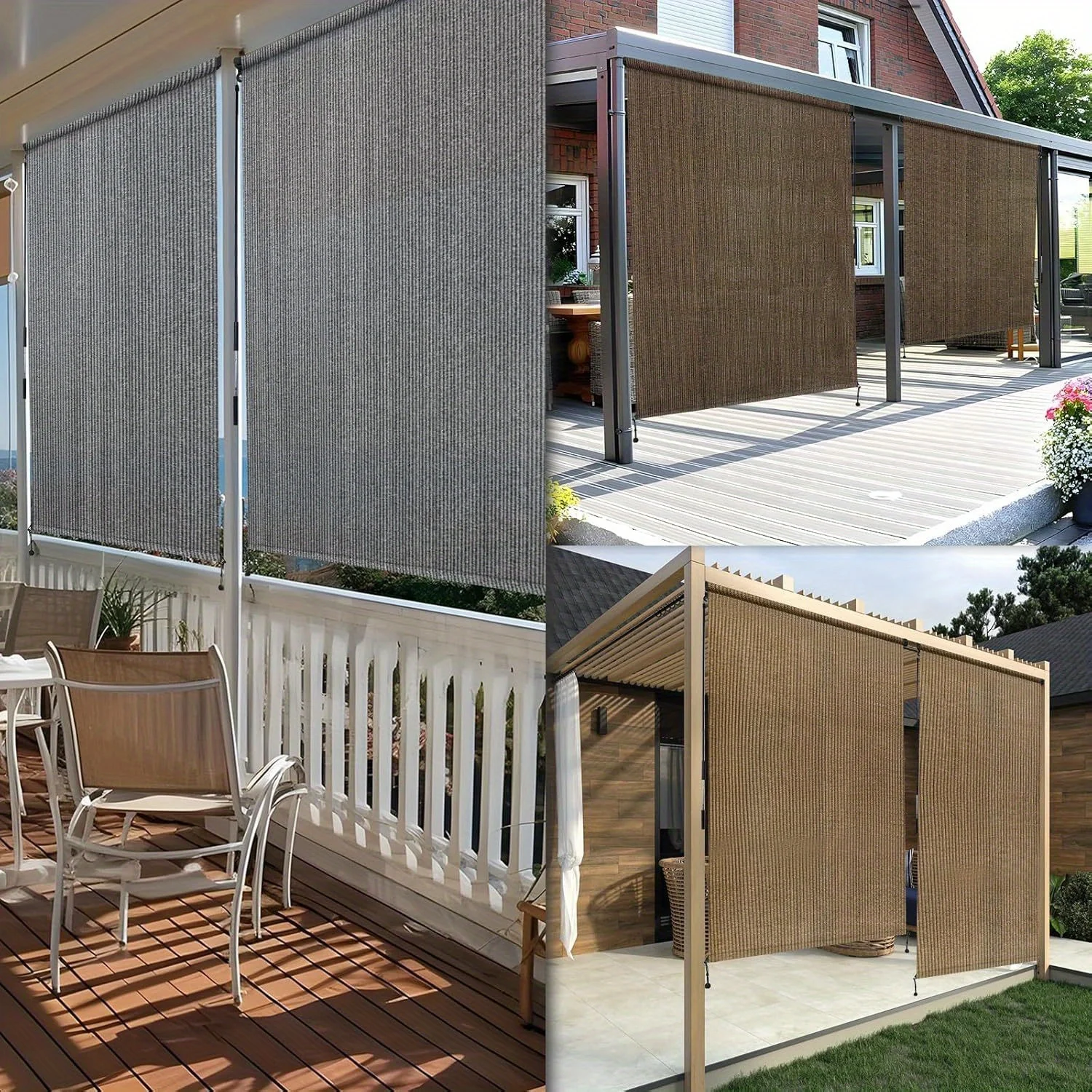 Outdoor Blinds Screens for Patio Outdoor Roller Shade with Spliced Design, Cordless Exterior Roll Up Sun Shade for Pergola Front Porch
Outdoor Blinds Screens for Patio Outdoor Roller Shade with Spliced Design, Cordless Exterior Roll Up Sun Shade for Pergola Front Porch