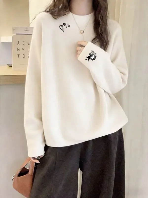 Fashionable Frosted Long Sleeve Half High Collar Base Shirt Women's T-Shirt Mili Beige Autumn Winter Warm Stylish Top Trendy
Fashionable Frosted Long Sleeve Half High Collar Base Shirt Women's T-Shirt Mili Beige Autumn Winter Warm Stylish Top Trendy