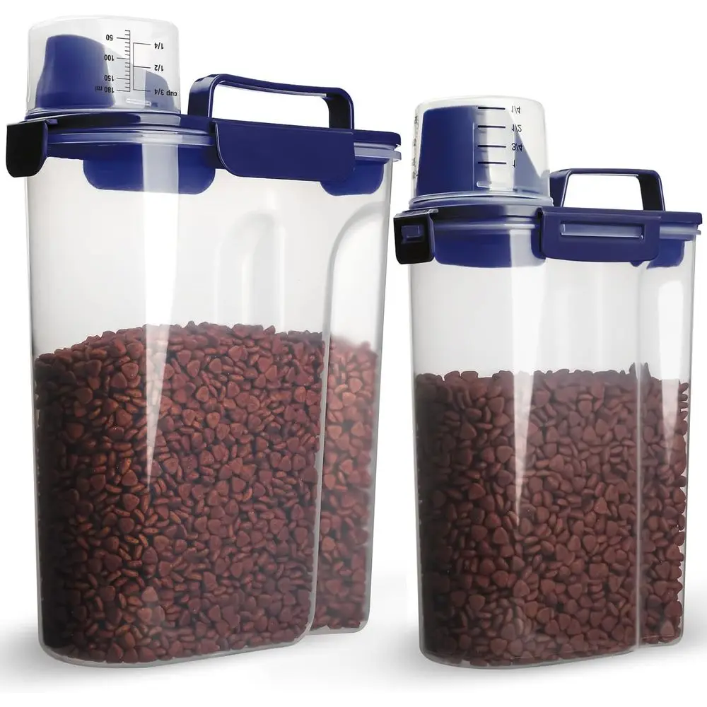 Airtight 5-7 LB Pet Food Storage Container with Handle, Pour Spout & 4 Seal Buckles, 2-Pack Blue
Airtight 5-7 LB Pet Food Storage Container with Handle, Pour Spout & 4 Seal Buckles, 2-Pack Blue