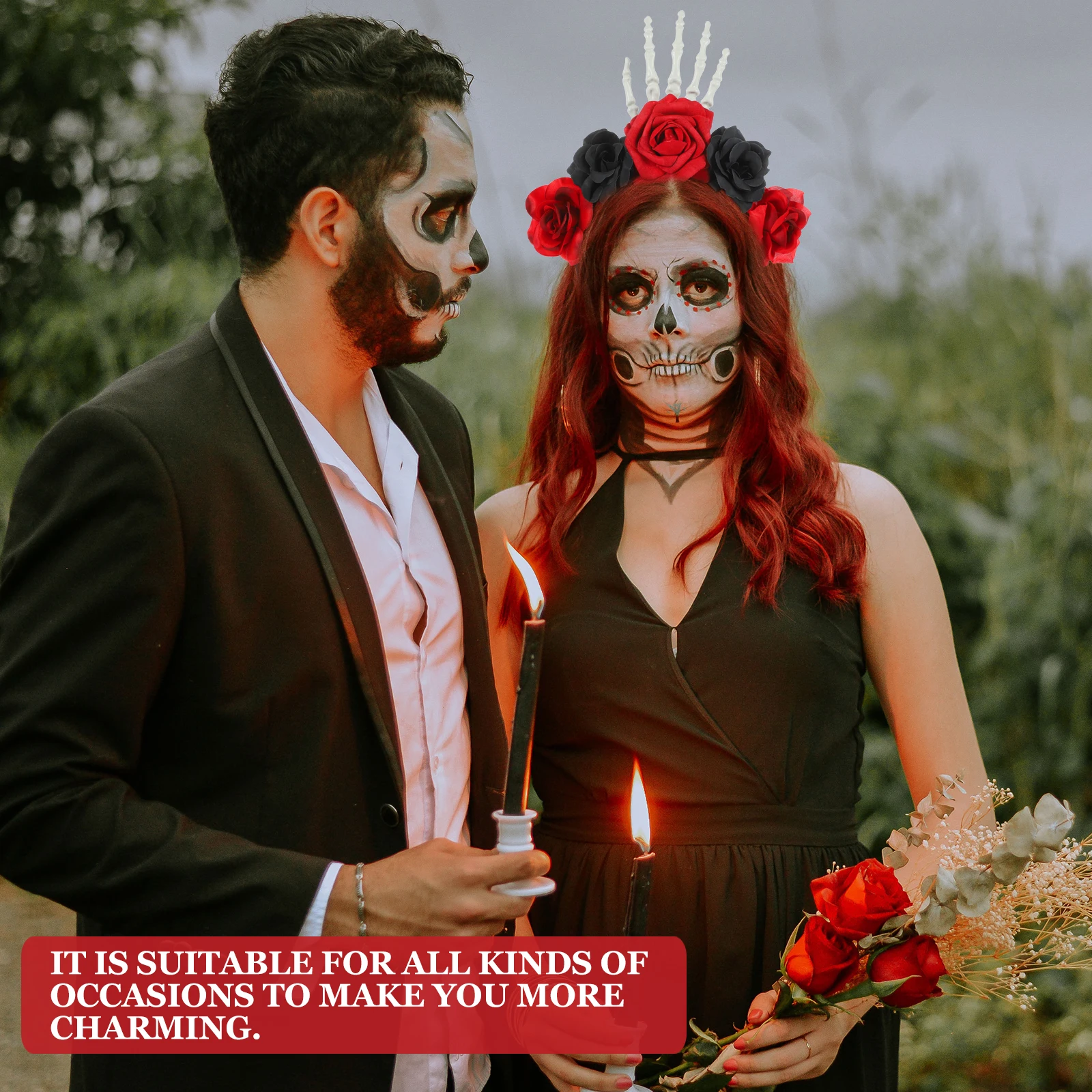 Halloween Skull Headb Red Black Rose Women Headdress Party Cosplay Hair Accessories Reusable Photos Props Breathable Soft
Halloween Skull Headb Red Black Rose Women Headdress Party Cosplay Hair Accessories Reusable Photos Props Breathable Soft
