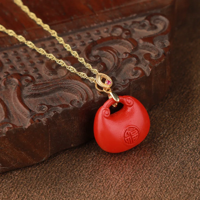 New Chinese Style Pure Silver High Content Cinnabar Pendant with Certificate Ruyi Longevity Lock Fortune Bag Metaphysical Wealth
New Chinese Style Pure Silver High Content Cinnabar Pendant with Certificate Ruyi Longevity Lock Fortune Bag Metaphysical Wealth