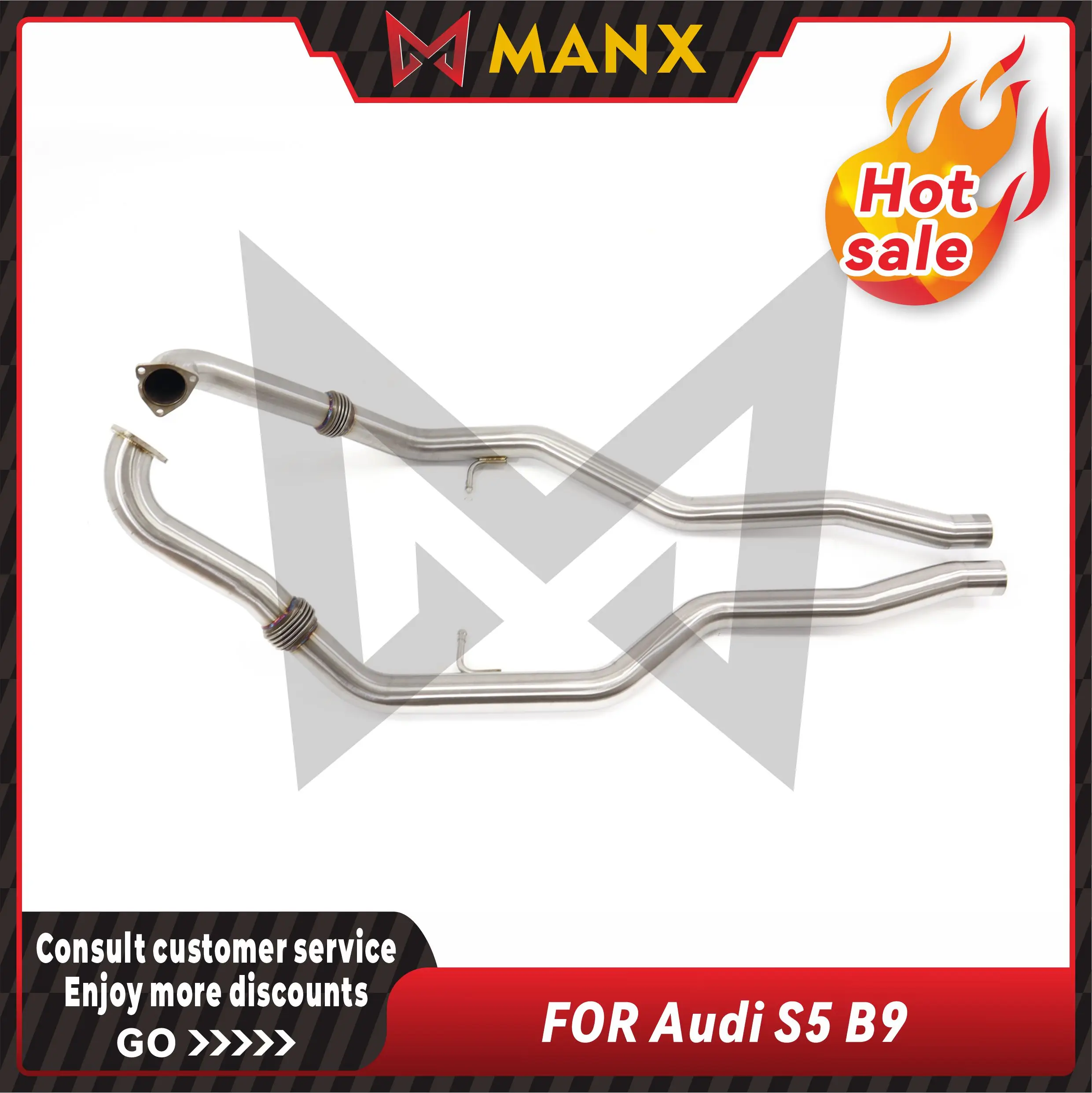 Resonant tube for Audi S5 B9 Stainless steel Performance Auto Exhaust pipe Racing tube Lossless installation
Resonant tube for Audi S5 B9 Stainless steel Performance Auto Exhaust pipe Racing tube Lossless installation
