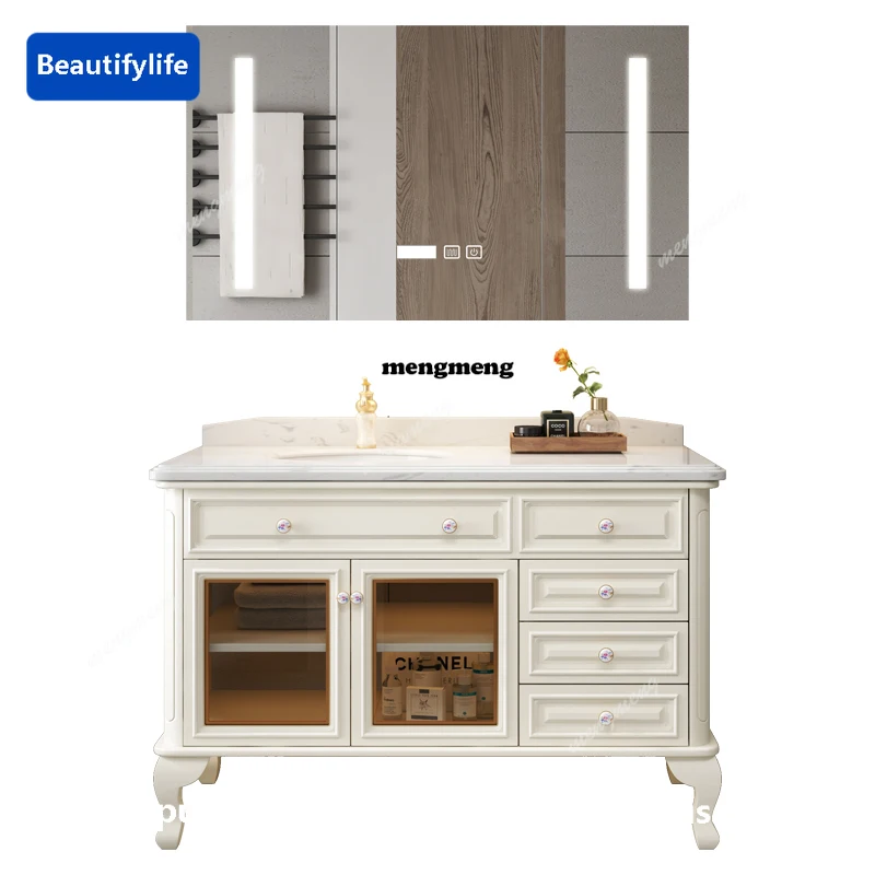 F85 American bathroom furniture American double bathroom sink solid oak smart locker light RO
F85 American bathroom furniture American double bathroom sink solid oak smart locker light RO