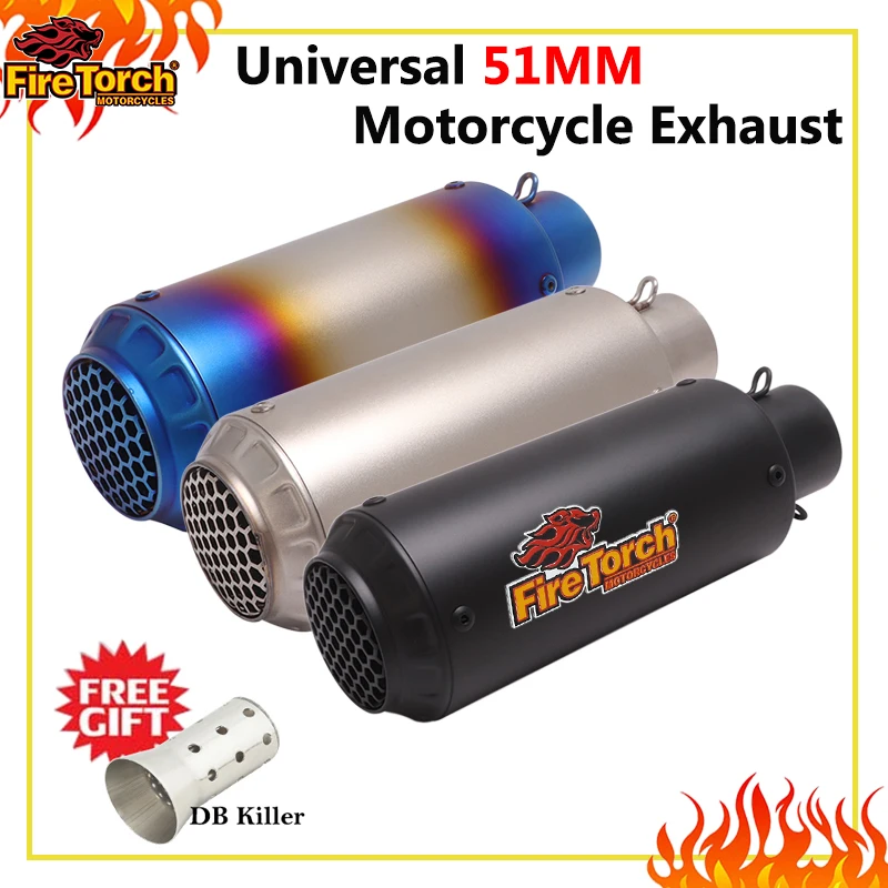 Universal Motorcycle 51MM Exhaust For 800NK ER6N 450SR NK650 NC700 KTM390 R25 700MT MT09 CBR650 R6 Pipe Escape Muffler DB Killer
Universal Motorcycle 51MM Exhaust For 800NK ER6N 450SR NK650 NC700 KTM390 R25 700MT MT09 CBR650 R6 Pipe Escape Muffler DB Killer