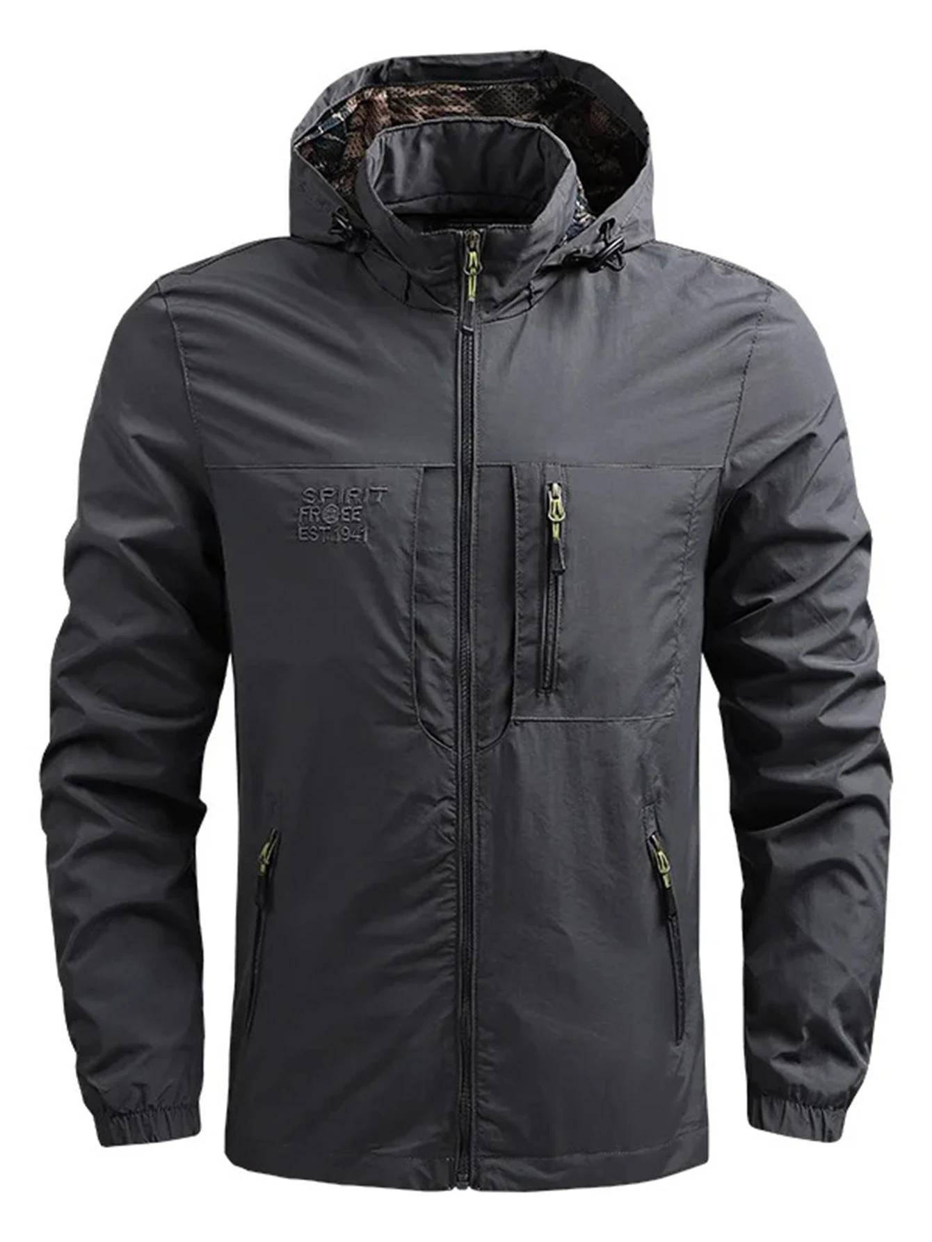 Мужская куртка для активного отдыха, устойчивая к выцветанию – водонепроницаемая ткань, съемный капюшон и карманы на молнии, практична для длительного ношения
Мужская куртка для активного отдыха, устойчивая к выцветанию – водонепроницаемая ткань, съемный капюшон и карманы на молнии, практична для длительного ношения