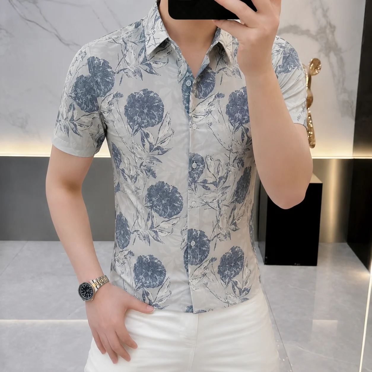 Summer Business Casual Shirt for Men Short Sleeved Slim Fit Floral Print Shirts Handsome Versatile Office Social Shirt M-5XL
Summer Business Casual Shirt for Men Short Sleeved Slim Fit Floral Print Shirts Handsome Versatile Office Social Shirt M-5XL