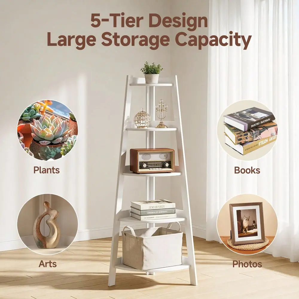 Extra Large 5Tier Corner Bookshelf HeavyDuty SpaceSaving Bookcase, Lightweight PP Structure, Modern White Shelf For Home Office
Extra Large 5Tier Corner Bookshelf HeavyDuty SpaceSaving Bookcase, Lightweight PP Structure, Modern White Shelf For Home Office