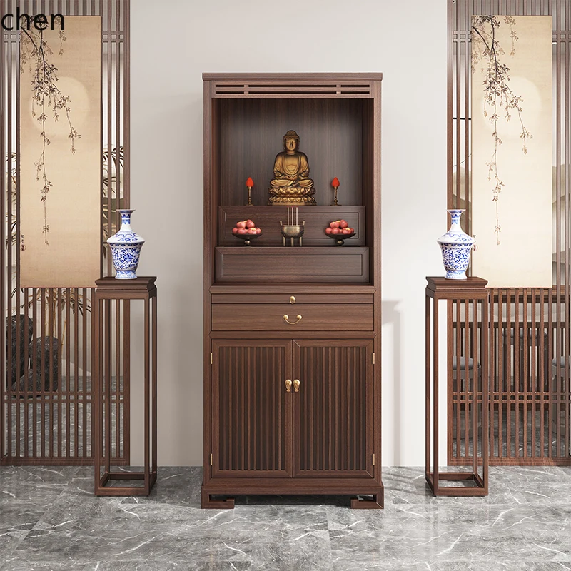 CP black walnut solid wood home new Chinese modern simple vertical cabinet shrine cabinet shrine table
CP black walnut solid wood home new Chinese modern simple vertical cabinet shrine cabinet shrine table