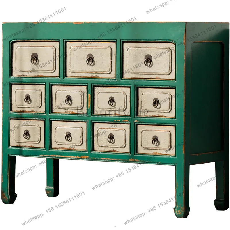 Pastoral old solid wood chest cabinet American country decorative locker with drawers
Pastoral old solid wood chest cabinet American country decorative locker with drawers