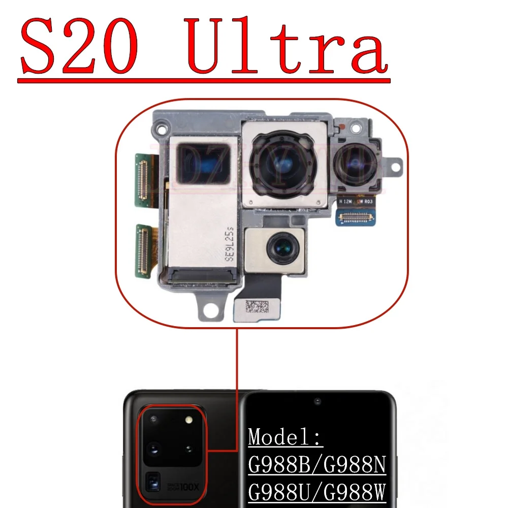 Front & Rear Camera For Samsung S20 Ultra S20+ 5G Frontal Selfie Backside Wide Main Back Facing Camera Module Flex Cable Parts
Front & Rear Camera For Samsung S20 Ultra S20+ 5G Frontal Selfie Backside Wide Main Back Facing Camera Module Flex Cable Parts