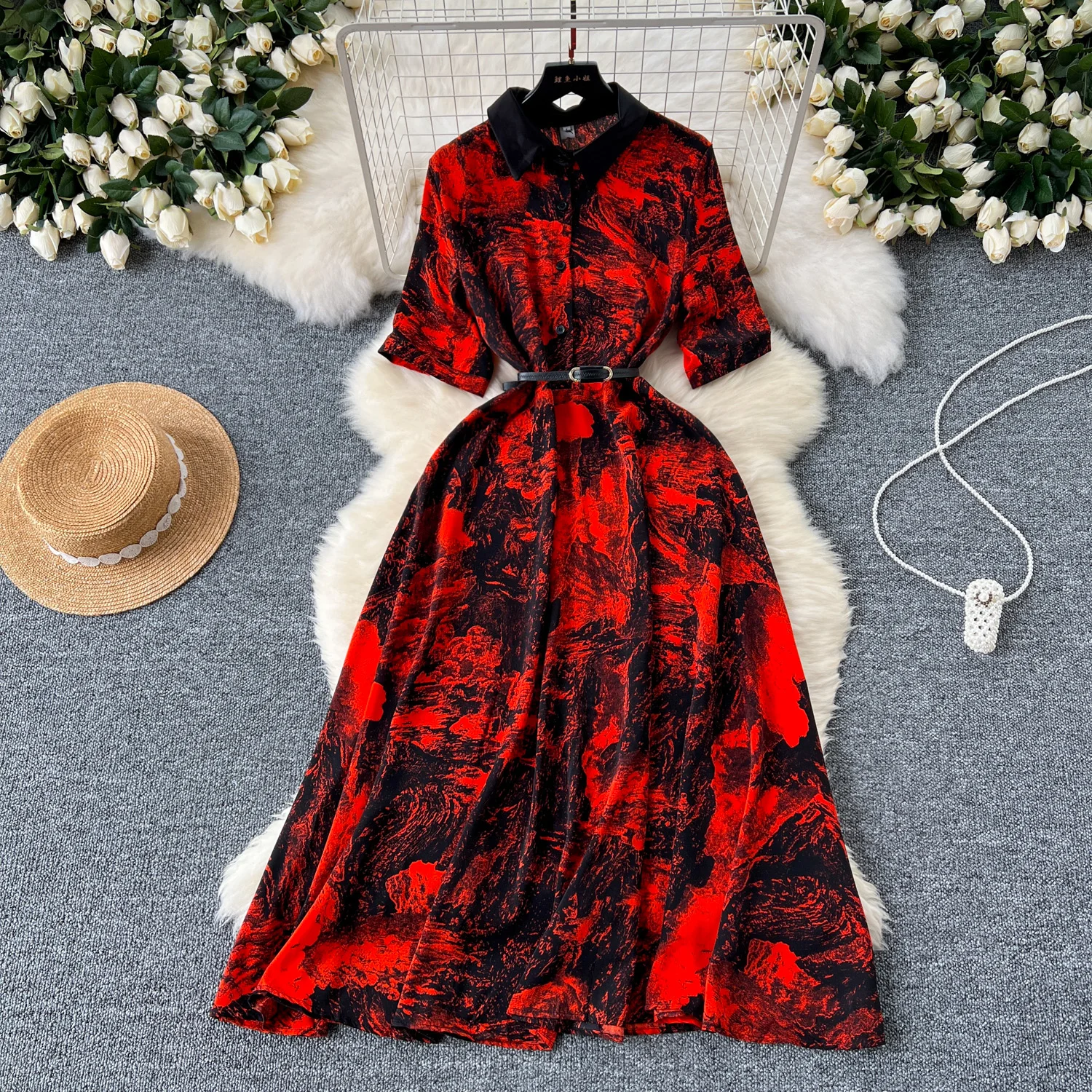 French Vintage v neck short sleeve pleated Dress A-line Chic Casual Beach Vacation Women Summer Vestidos print dresses
French Vintage v neck short sleeve pleated Dress A-line Chic Casual Beach Vacation Women Summer Vestidos print dresses