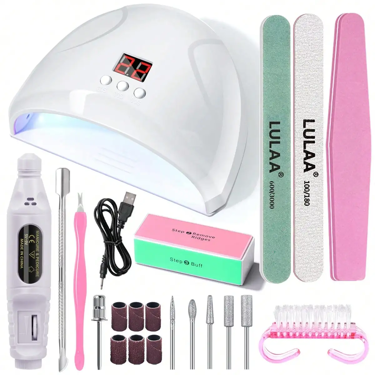 Nail Salon Set, Nail Art Tools Kit, UV Nail Lamp, Gel Nail Polish Dryer, Electric Nail Drill, Nail Drill Bits, Cuticle Pusher, Nail Brush, Nail File, Finger Separator, Nail Rhinestones, Manicure & Pedicure Set - Salon-Grade Quality, Perfect For Home Use,
Nail Salon Set, Nail Art Tools Kit, UV Nail Lamp, Gel Nail Polish Dryer, Electric Nail Drill, Nail Drill Bits, Cuticle Pusher, Nail Brush, Nail File, Finger Separator, Nail Rhinestones, Manicure & Pedicure Set - Salon-Grade Quality, Perfect For Home Use,