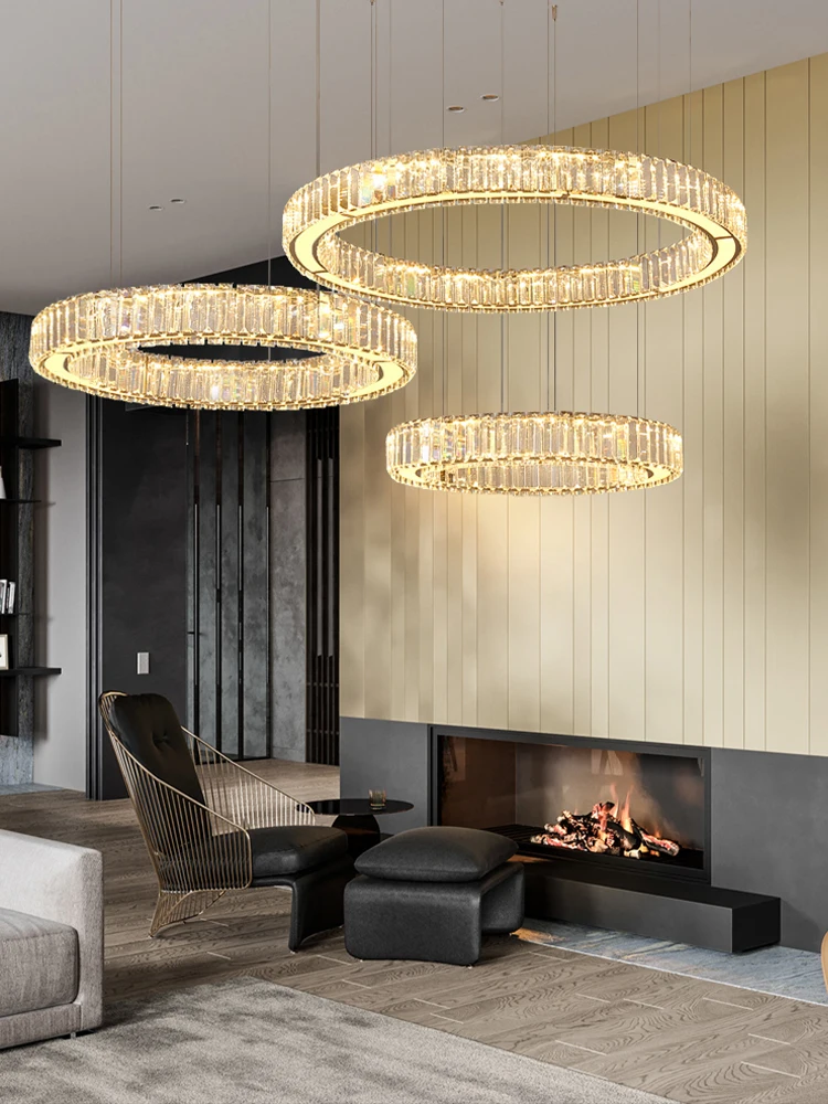 Luxury K9 Crystal Ring Chandeliers LED Lighting Fixture Europe Stainless Steel Hanging Lamp for Ceiling Living Room Decor Lustre
Luxury K9 Crystal Ring Chandeliers LED Lighting Fixture Europe Stainless Steel Hanging Lamp for Ceiling Living Room Decor Lustre