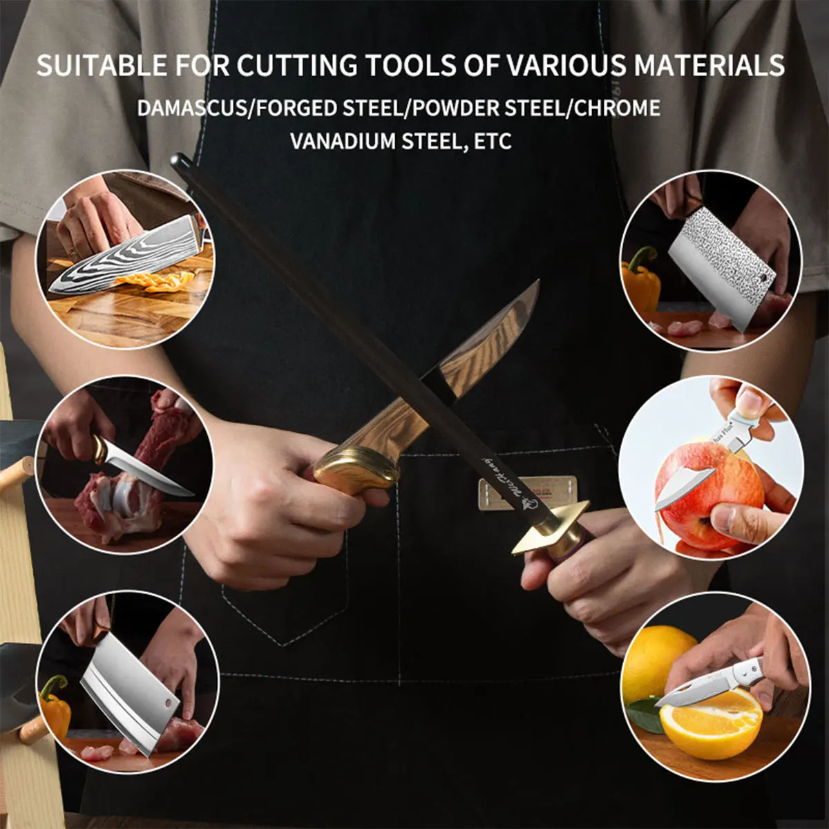 Butcher Sharpening Stick Honing Rod, Professional Knife Sharpener for High Carbon Steel, Ultra fine grain sharpening stick
Butcher Sharpening Stick Honing Rod, Professional Knife Sharpener for High Carbon Steel, Ultra fine grain sharpening stick