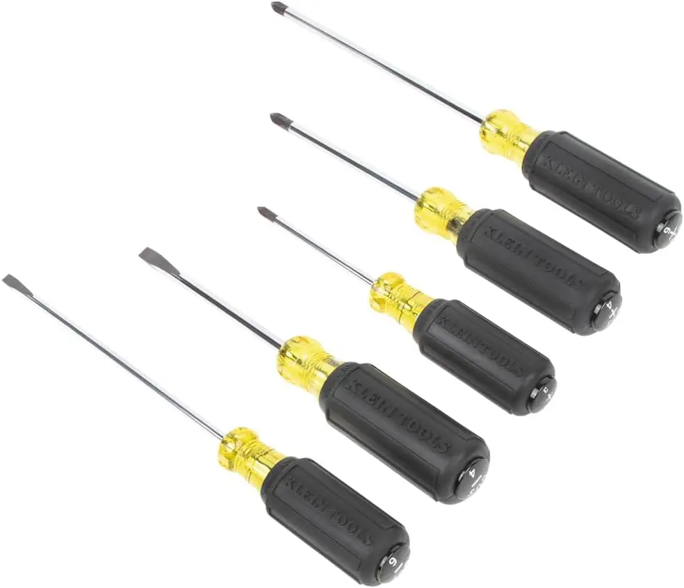 5-Piece Screwdriver Set with Precision Tips, Cushion-Grip Handle, Made in USA for Multi-Purpose Use
5-Piece Screwdriver Set with Precision Tips, Cushion-Grip Handle, Made in USA for Multi-Purpose Use