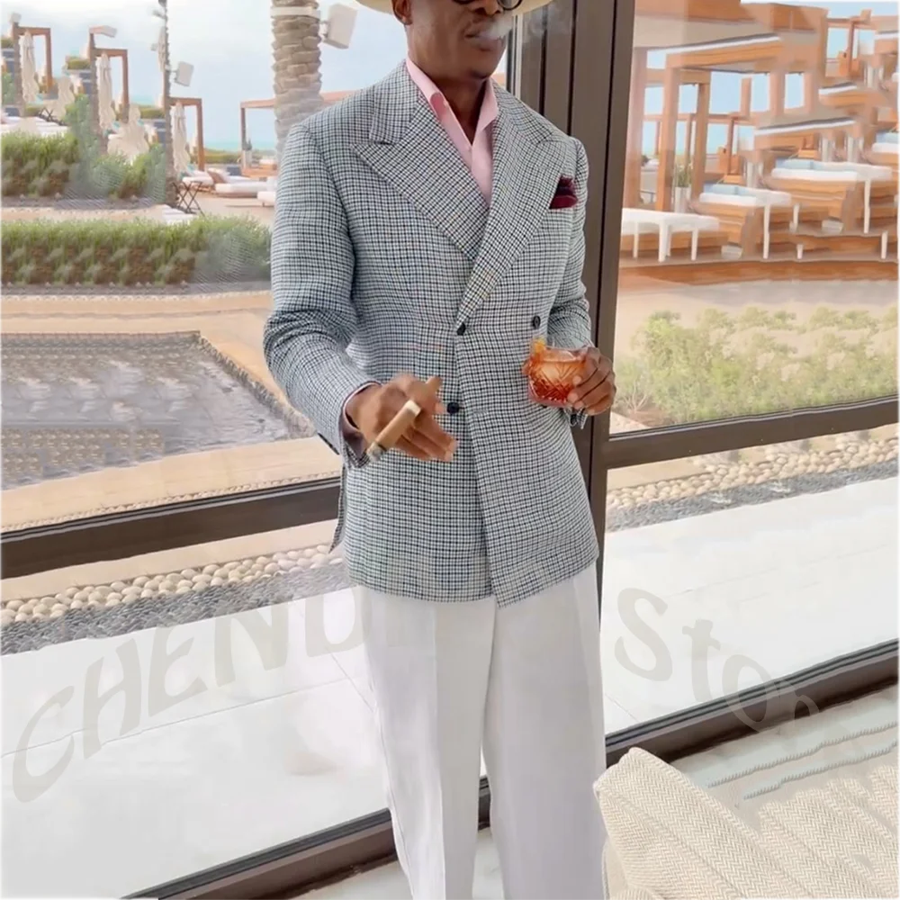 Men's Double Breasted Blazer Suit Set 2 Piece Peak Lapel Casual Beach Wedding Party Suit Jacket Pants Party Prom Male Outfit
Men's Double Breasted Blazer Suit Set 2 Piece Peak Lapel Casual Beach Wedding Party Suit Jacket Pants Party Prom Male Outfit