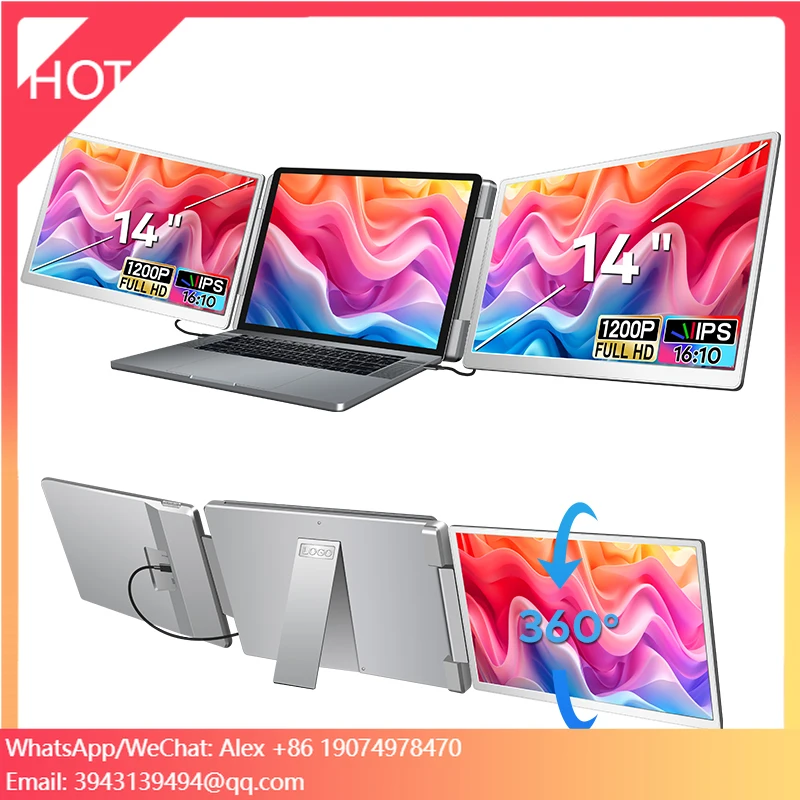 Portable Triple For Laptop 14" Triple Screen Plug And Play Laptop Screen Extender
Portable Triple For Laptop 14" Triple Screen Plug And Play Laptop Screen Extender