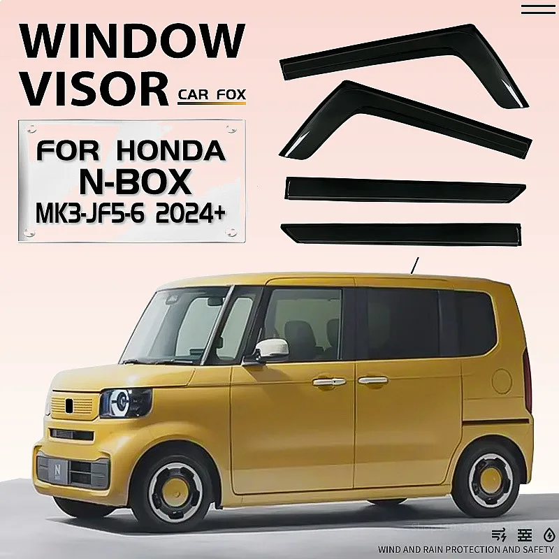 4Pcs For Honda N-BOX 2011-2024+ Car Window Visor Rain Sun Shade Awning Shelters Auto Accessories
4Pcs For Honda N-BOX 2011-2024+ Car Window Visor Rain Sun Shade Awning Shelters Auto Accessories